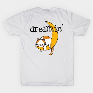 Dreaming cat with moon T-Shirt